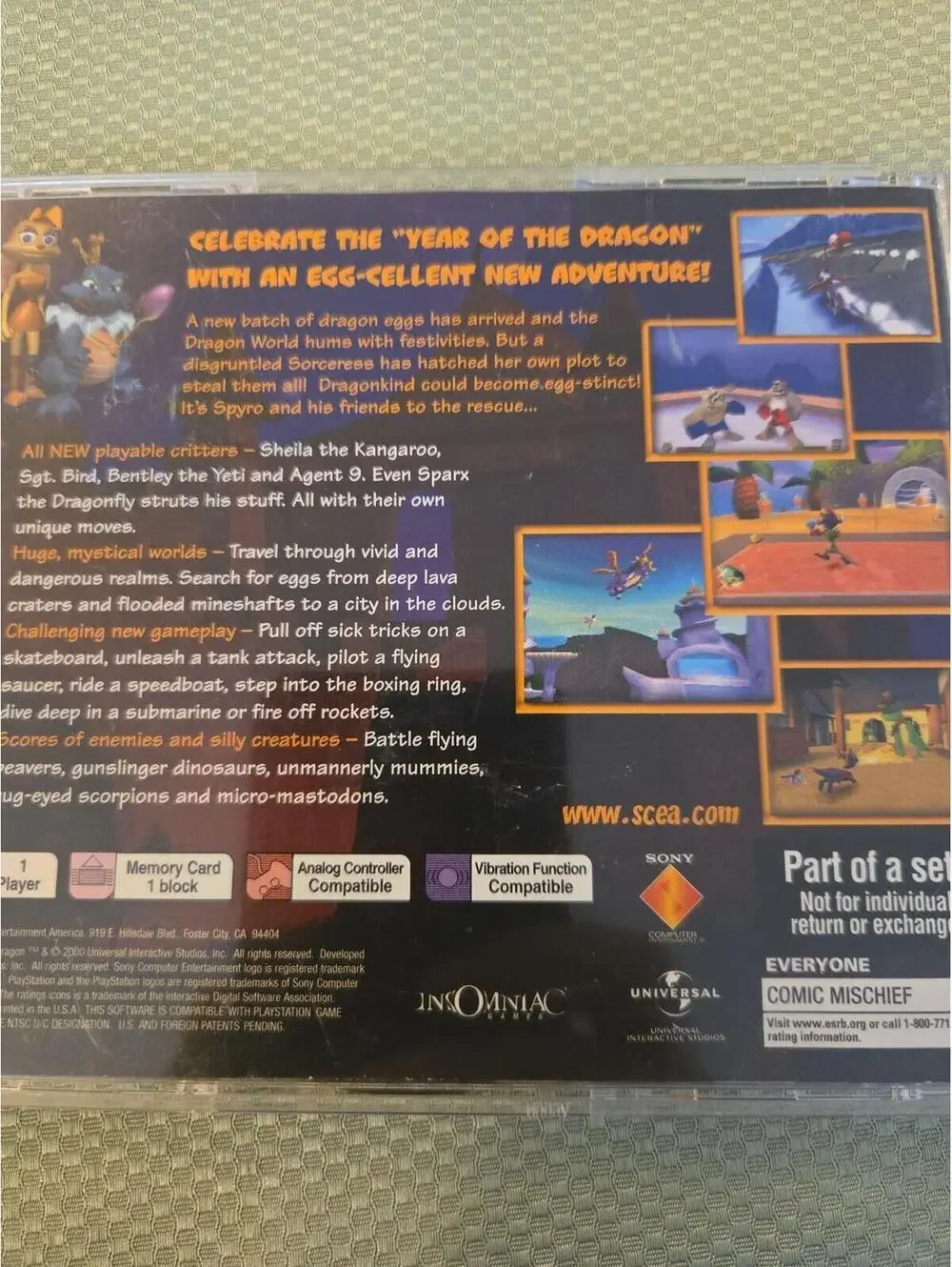 Spyro: Year of the Dragon PlayStation 1 PS1 Collector's Edition Disc Only
